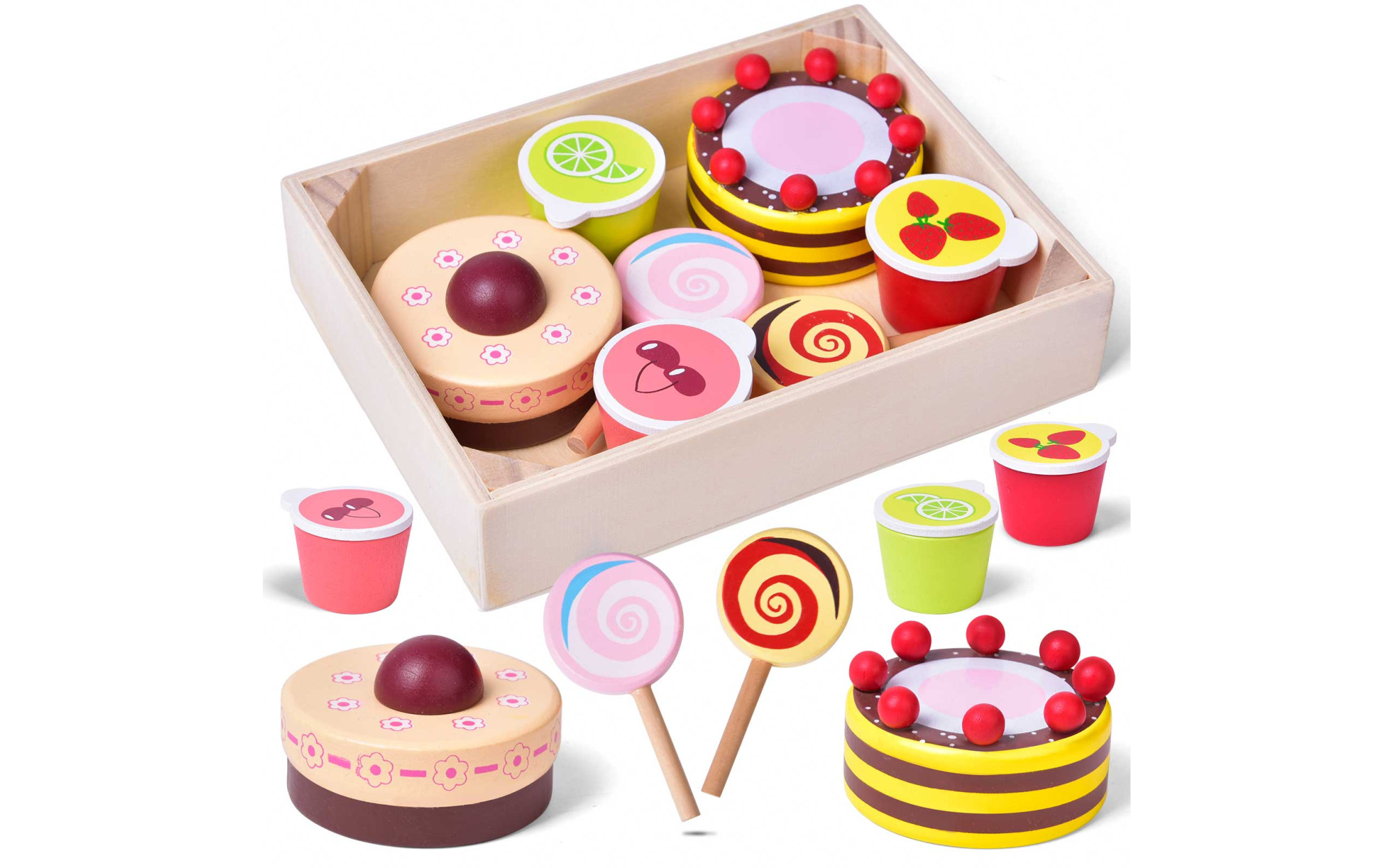 Wooden sales food playset